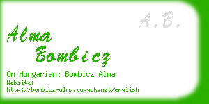 alma bombicz business card